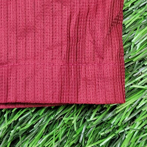 Vintage 90s Haband Textured Disco Button Shirt 2XL 26x29 Red - Picture 10 of 11